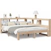 Postel s knihovnou bez matrace 140x190 cm masivní borovice [3324395] (Barva Bílá)