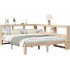 Postel s knihovnou bez matrace 140x190 cm masivní borovice [3324395] (Barva Bílá)