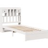 Postel s knihovnou bez matrace 90x200 cm masivní borovice [3322414] (Barva Bílá)