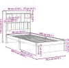 Postel s knihovnou bez matrace 90x200 cm masivní borovice [3322414] (Barva Bílá)