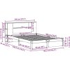 Postel s knihovnou bez matrace 140x190 cm masivní borovice [3322356] (Barva Bílá)