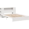 Postel s knihovnou bez matrace 140x190 cm masivní borovice [3322356] (Barva Bílá)