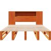 Postel s knihovnou bez matrace 140 x 190 cm masivní dřevo [3323896] (Barva Hnědá)