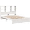 Postel s knihovnou bez matrace 140x190 cm masivní borovice [3322386] (Barva Bílá)