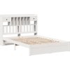 Postel s knihovnou bez matrace 140x190 cm masivní borovice [3322412] (Barva Bílá)