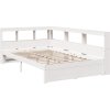 Postel s knihovnou bez matrace 90x190 cm masivní borovice [3324367] (Barva Bílá)