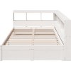 Postel s knihovnou bez matrace 90x190 cm masivní borovice [3324367] (Barva Bílá)