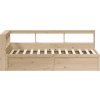 Postel s knihovnou bez matrace 90x190 cm masivní borovice [3324481] (Barva Přírodní)