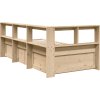 Postel s knihovnou bez matrace 90x190 cm masivní borovice [3324481] (Barva Přírodní)