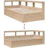 Postel s knihovnou bez matrace 90x190 cm masivní borovice [3324481] (Barva Přírodní)