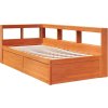 Postel s knihovnou bez matrace 90x190 cm masivní borovice [3324481] (Barva Přírodní)