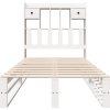 Postel s knihovnou bez matrace 90x190 cm masivní borovice [3323978] (Barva Bílá)