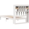 Postel s knihovnou bez matrace 90x190 cm masivní borovice [3322588] (Barva Bílá)