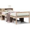 Postel s knihovnou bez matrace 90x190 cm masivní borovice [3321990] (Barva Přírodní)