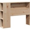 Postel s knihovnou bez matrace 90x190 cm masivní borovice [3321990] (Barva Přírodní)