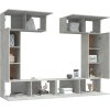 6dílný set TV skříněk kompozitní dřevo [3114465] (Barva Betonová šedá)
