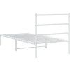 Kovový rám postele s čelem 90 x 200 cm [355407] (Barva Bílá)