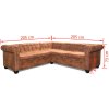 Rohová pohovka Chesterfield 5místná umělá kůže [243615] (Barva Hnědá)