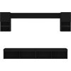 6dílná obývací stěna s LED osvětlením kompozitní dřevo [3216687] (Barva Černá)