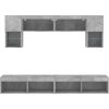 6dílná obývací stěna s LED kompozitní dřevo [3216707] (Barva Betonová šedá)