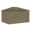 Zahradní altán se závěsy 4 x 3 m [312232] (Barva Taupe)