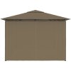 Zahradní altán se závěsy 4 x 3 m [312232] (Barva Taupe)