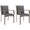 Zahradní židle s poduškami 2 ks polyratan [319878] (Barva Šedá)