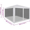 Party stan se 4 bočními stěnami ze síťoviny 4 x 3 m [45109] (Barva Bílá)