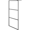 Zástěna do průchozí sprchy s policí 80x195 cm ESG/hliník [3185447] (Barva Černá)