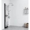 Skládací sprchová zástěna mléčné ESG sklo 110 x 190 cm [151184] (Barva černý rám/čiré sklo)