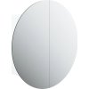 Koupelnová skříňka s kulatým zrcadlem a LED 47x47x17,5 cm [345583] (Barva Bílá)