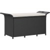Zahradní lavice s poduškou 116 x 46 x 57 cm polyratan [363417] (Barva Černá)