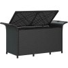 Zahradní lavice s poduškou 116 x 46 x 57 cm polyratan [363417] (Barva Černá)