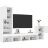 4dílná obývací stěna s LED kompozitní dřevo [3216661] (Barva Bílá)