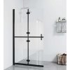 Skládací sprchová zástěna mléčné ESG sklo 80 x 190 cm [151181] (Barva černý rám/čiré sklo)