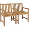 Zahradní židle 2 ks podušky masivní teak [3062752] (Barva Černá)