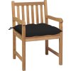 Zahradní židle 2 ks podušky masivní teak [3062752] (Barva Černá)