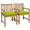 Zahradní židle 2 ks podušky masivní teak [3062752] (Barva Černá)