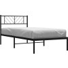 Kovový rám postele s čelem 100 x 190 cm [372173] (Barva Černá)