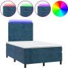 Box spring postel s matrací a LED 120 x 190 cm samet [3270320] (Barva Tmavě zelená)