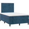 Box spring postel s matrací a LED 120 x 190 cm samet [3270320] (Barva Tmavě zelená)