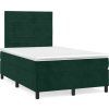 Box spring postel s matrací a LED 120 x 190 cm samet [3270320] (Barva Tmavě zelená)