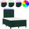 Box spring postel s matrací a LED 120 x 190 cm samet [3270320] (Barva Tmavě zelená)