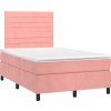 Box spring postel s matrací a LED 120 x 190 cm samet [3270320] (Barva Tmavě zelená)