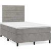 Box spring postel s matrací a LED 120 x 190 cm samet [3270320] (Barva Tmavě zelená)
