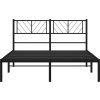 Kovový rám postele s čelem 135 x 190 cm [372178] (Barva Černá)