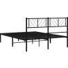 Kovový rám postele s čelem 135 x 190 cm [372178] (Barva Černá)