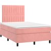 Box spring postel s matrací 120x190 cm samet [3270012] (Barva Růžová)