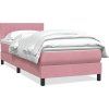 Box spring postel s matrací 80x210 cm samet [3316378] (Barva Tmavě šedá)