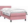 Box spring postel s matrací 80x210 cm samet [3316378] (Barva Tmavě šedá)